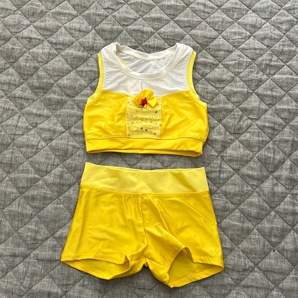 Disney Belle Inspired Dance/Cheer 2 Piece Set